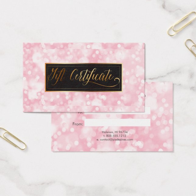 PixDezines Elegant Pretty Pink Bokeh Gift Cards (Office)