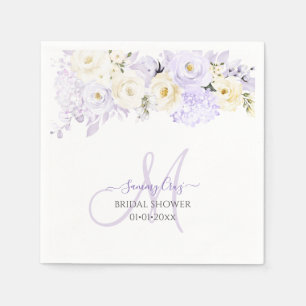 PixDezines Elegant Purple Hyde Cream Roses Napkin
