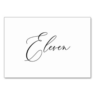 PixDezines Elegant Romantic Calligraphy Eleven 11 Table Number