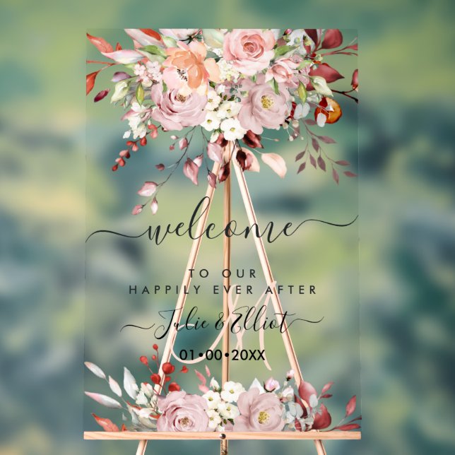 PixDezines Elegant Rust Orange Gum Eucalyptus Acrylic Sign (Neutral)