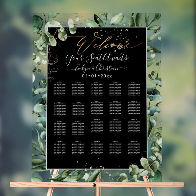 PixDezines Elegant Rustic Eucalyptus Seating Chart (Neutral)
