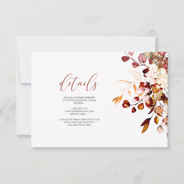 PixDezines Elegant Rustic Fall Eucalyptus DETAILS Invitation (Front)