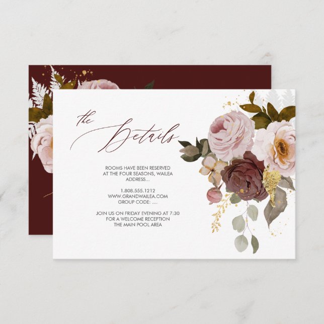 PixDezines Elegant Rustic Fall Garden Flowers Invi Invitation (Front/Back)