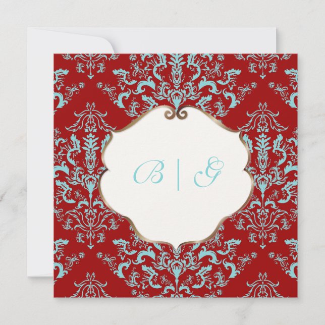 PixDezines Étienne Damask, background customisable Invitation (Front)
