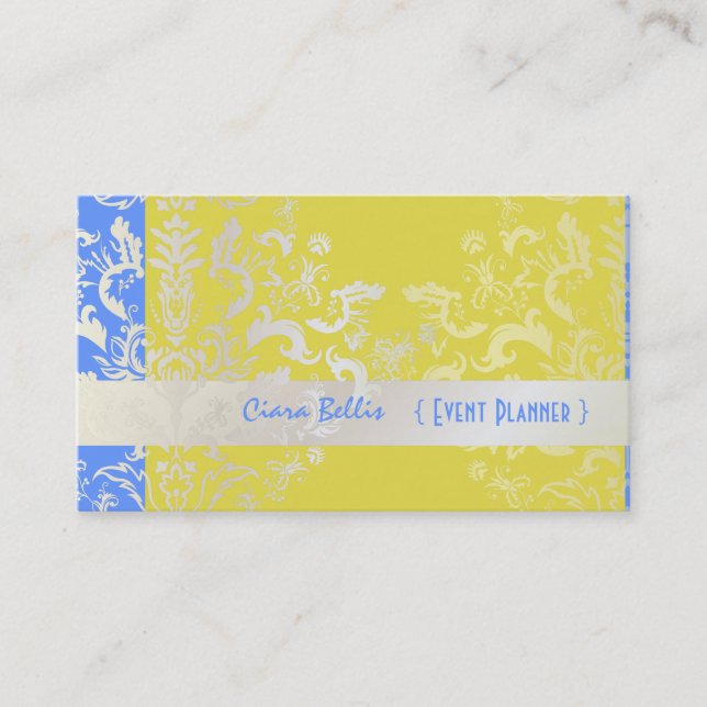 PixDezines Étienne Damask Business Card (Front)