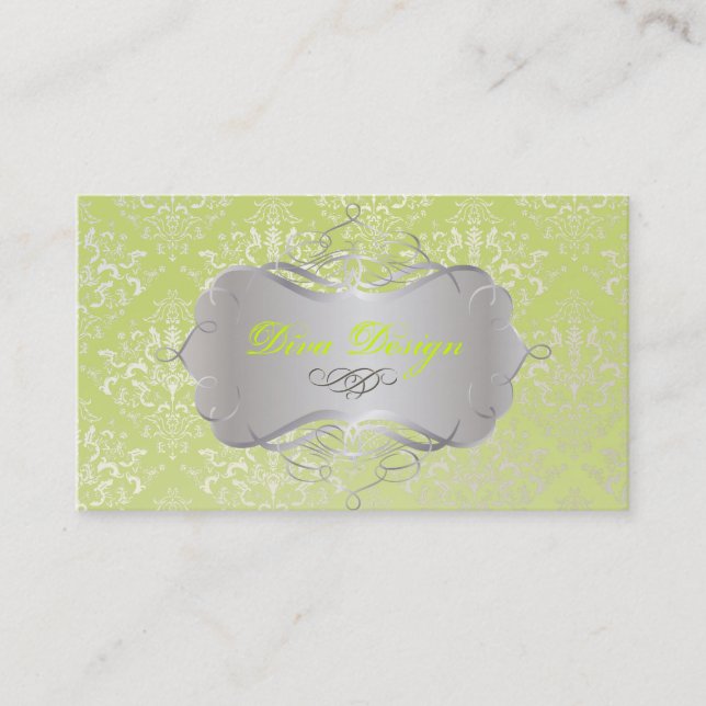 PixDezines Étienne Damask Business Card (Front)