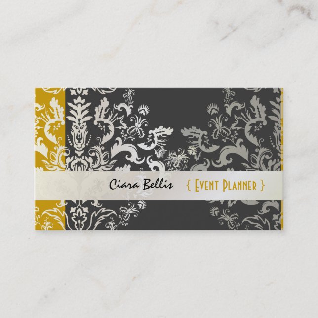 PixDezines Étienne Damask/diy colours Business Card (Front)