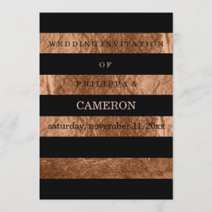 PixDezines faux copper foil stripes/DIY colour Invitation
