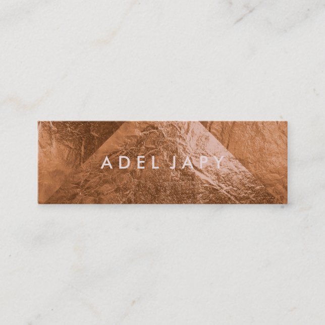 PixDezines Faux Copper Foil Tiles Mini Business Card (Front)