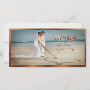 PixDezines faux copper frame/thank you photo Thank You Card