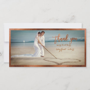 PixDezines faux copper frame/thank you photo Thank You Card