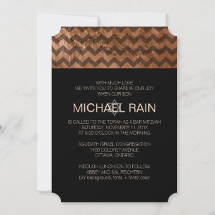 PixDezines faux foil/chevron bar mitzvah Invitation