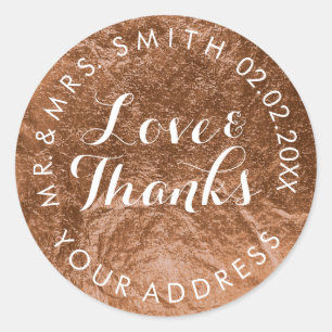 PixDezines FAUX FOIL, COPPER Classic Round Sticker