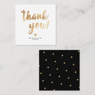 PixDezines Faux Gold Brush Script Thank You Note C Card