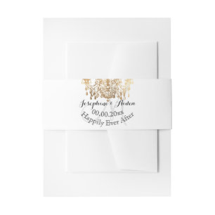 PixDezines Faux Gold Chandelier/DIY colour/Monogra Invitation Belly Band