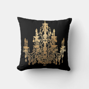 PixDezines faux gold/chandeliers/DIY background Cushion