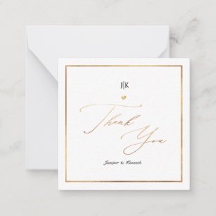 PixDezines Faux Gold Classic Thank You Note Card