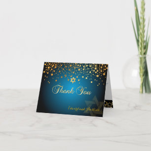 PixDezines Faux Gold  Confetti, Mitzvah Thank You Card