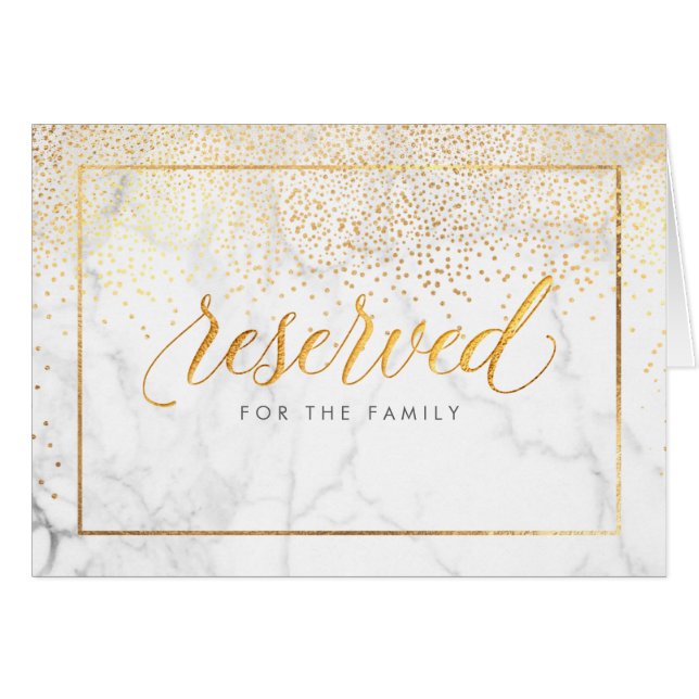 PixDezines Faux Gold Confetti/Reserved Table (Front Horizontal)