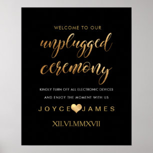PixDezines Faux Gold/DIY #UNPLUGGED CEREMONY Poster