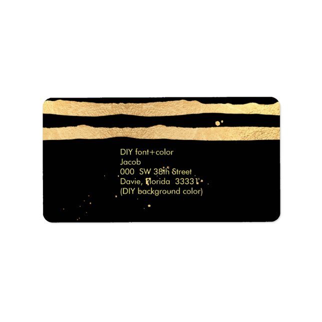 PixDezines faux gold foil stripes Label (Front)