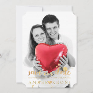 PixDezines Faux Gold Heart/Save Date/DIY Colour Save The Date
