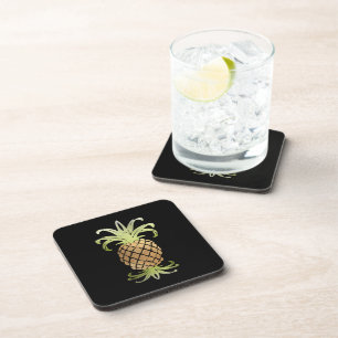 PixDezines Faux Gold Pineapple/DIY background Coaster