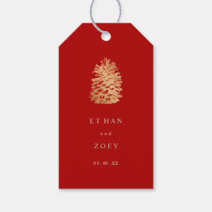 PixDezines faux gold pinecone/thankyou/DIY colour Gift Tags