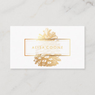PixDezines FAUX GOLD PINECONES/DIY background Business Card