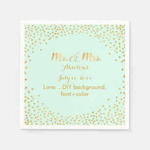 PixDezines faux gold specks/DIY colour/mint Napkin