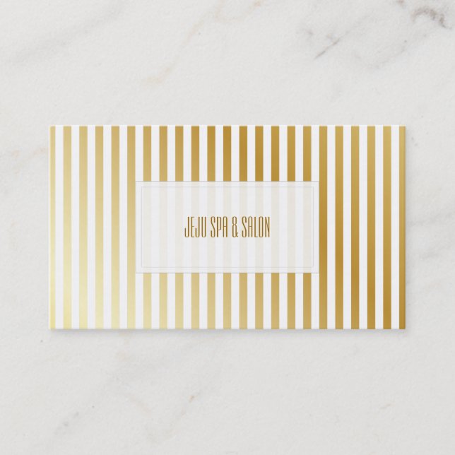 PixDezines faux gold stripes Business Card (Front)