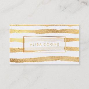 PixDezines faux gold stripes Business Card