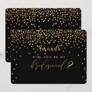 PixDezines Faux Gold Will You Be..Bridesmaid Invitation