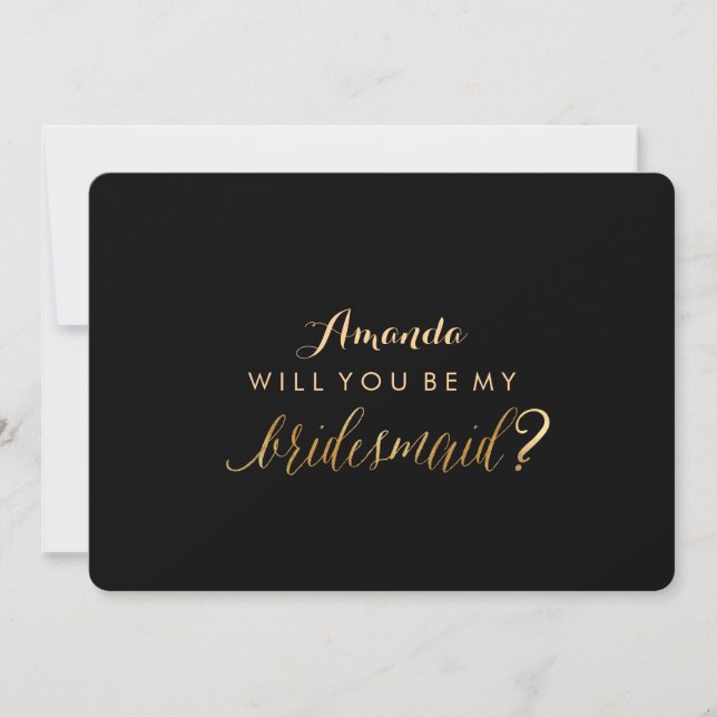 PixDezines Faux Gold Will You Be My Bridesmaid Invitation (Front)