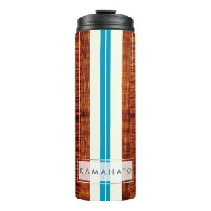 PixDezines Faux Koa Wood Longboard Thermal Tumbler