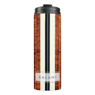 PixDezines Faux Koa Wood Longboard Thermal Tumbler