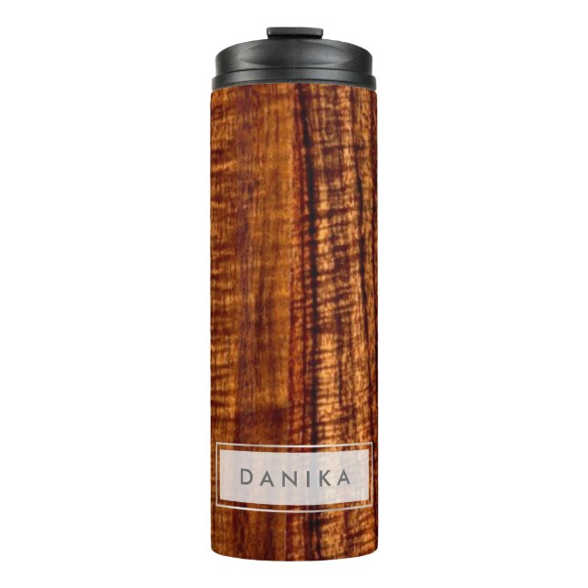 PixDezines Faux Koa Wood Texture Thermal Tumbler (Front)
