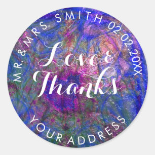 PixDezines FAUX METALLIC COBALT VIOLET+GOLD Classic Round Sticker