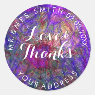 PixDezines FAUX METALLIC VIOLET+GOLD Classic Round Sticker