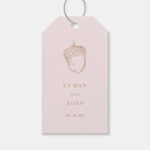 PixDezines Faux Rose Gold Acorn/Pink DIY Bckgrnd Gift Tags