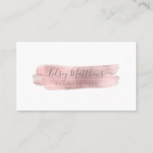 PixDezines Faux Rose Gold Brush Stroke Business Card