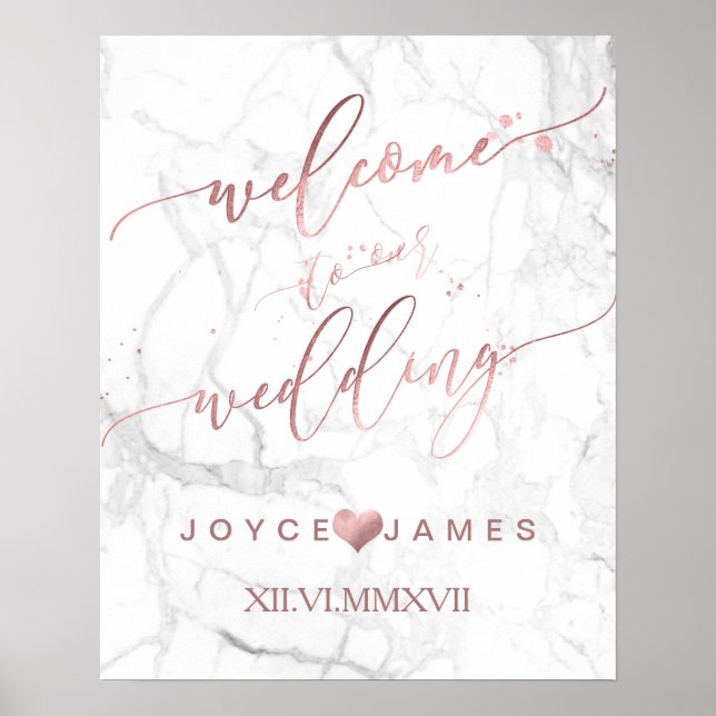 PixDezines FAUX ROSE GOLD CALLIGRAPHY/WELCOME Poster (Front)