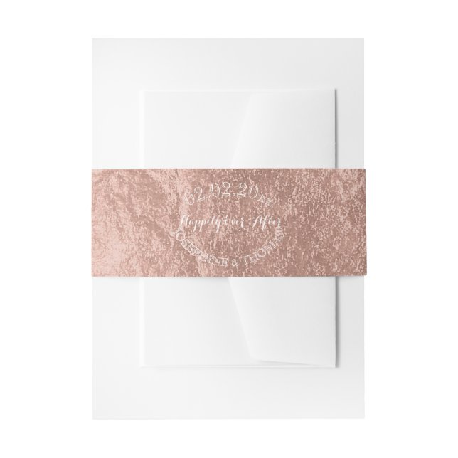 PixDezines Faux Rose Gold Foil Invitation Belly Band (Front Example)