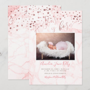 PixDezines Faux Rose Gold Stars, A Star is Born Invitation