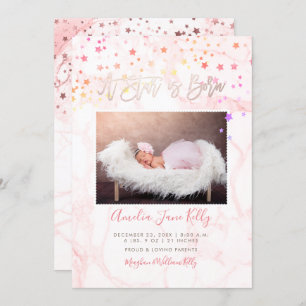 PixDezines Faux Rose Gold Stars, A Star is Born Invitation