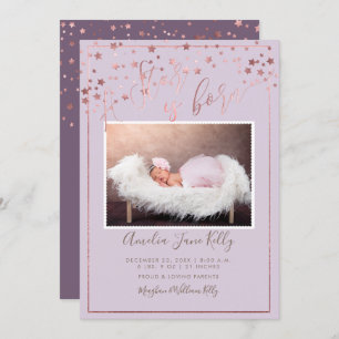 PixDezines Faux Rose Gold Stars, A Star is Born Invitation