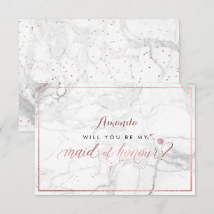 PixDezines Faux Rose Gold Will You Maid of Honour Invitation