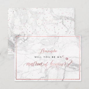 PixDezines Faux Rose Gold You Matron of Honour Invitation