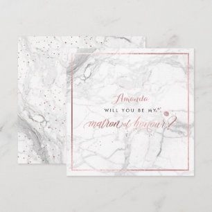 PixDezines Faux Rose Gold  You  Matron of Honour Invitation