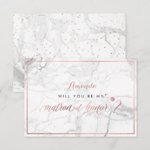 PixDezines Faux Rose Gold You Matron of Honour Invitation
